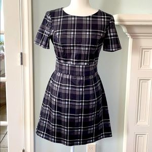Black/grey plaid mini dress by French Connection